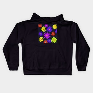 retro 60s style flower pattern Kids Hoodie